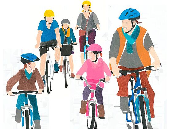 Radfahren Gruppe Illustration